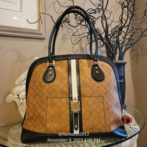 L.A.M.B. by Gwen Stefani Galloway Satchel Saddle.  Luxury Designer Handbag #624